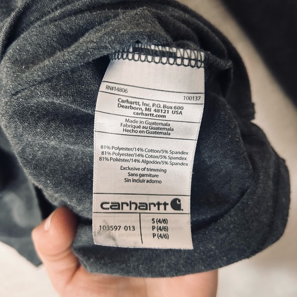 Carhartt Force Women’s Small Quarter Zip Long Sleeve Athletic Top Gray - Picture 5 of 5